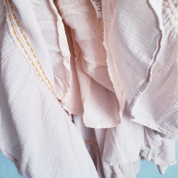 Free People Cotton Hi Low Embroidered Ruffle Dress - Picture 5 of 8